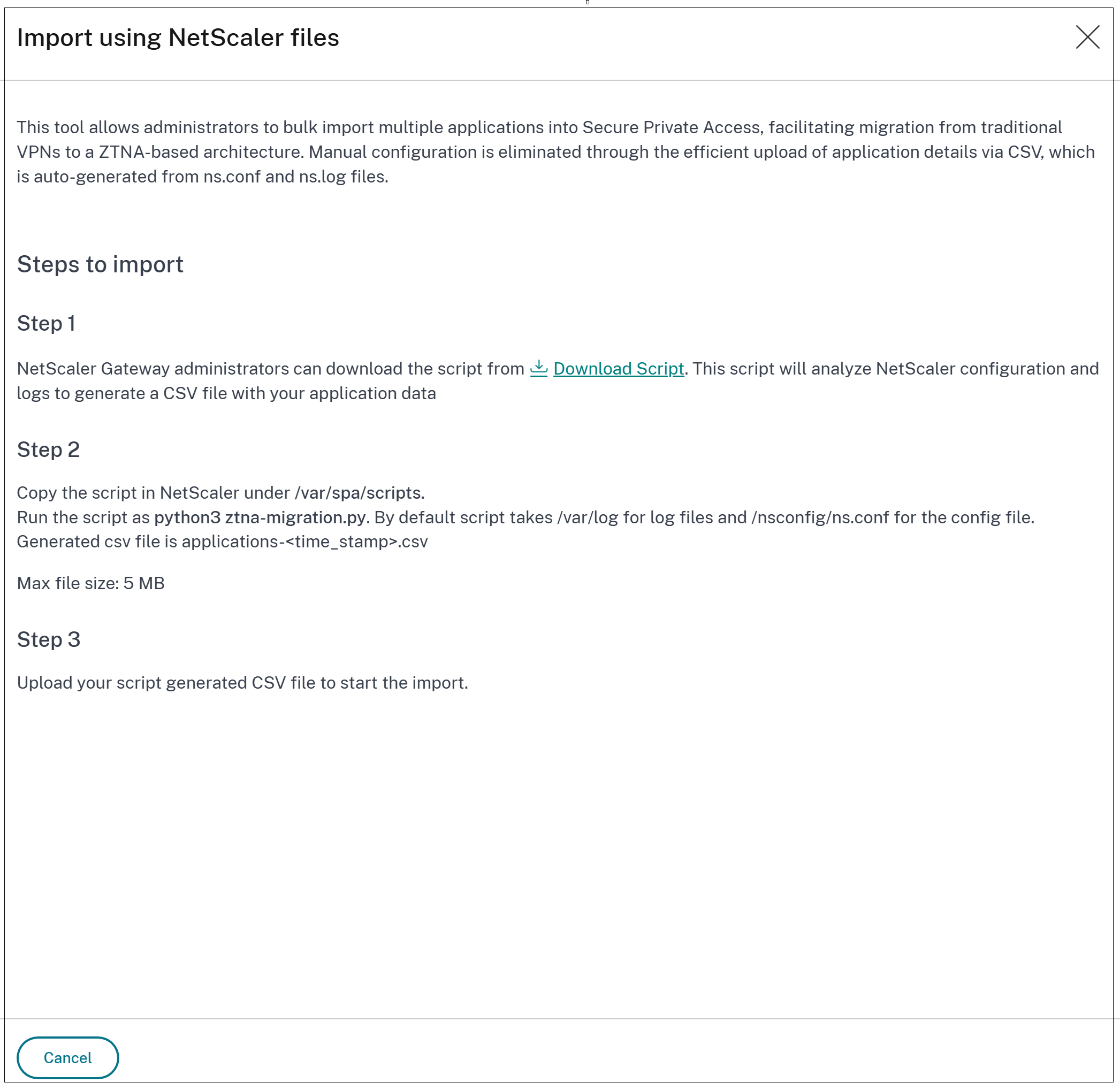 Import using NetScaler file
