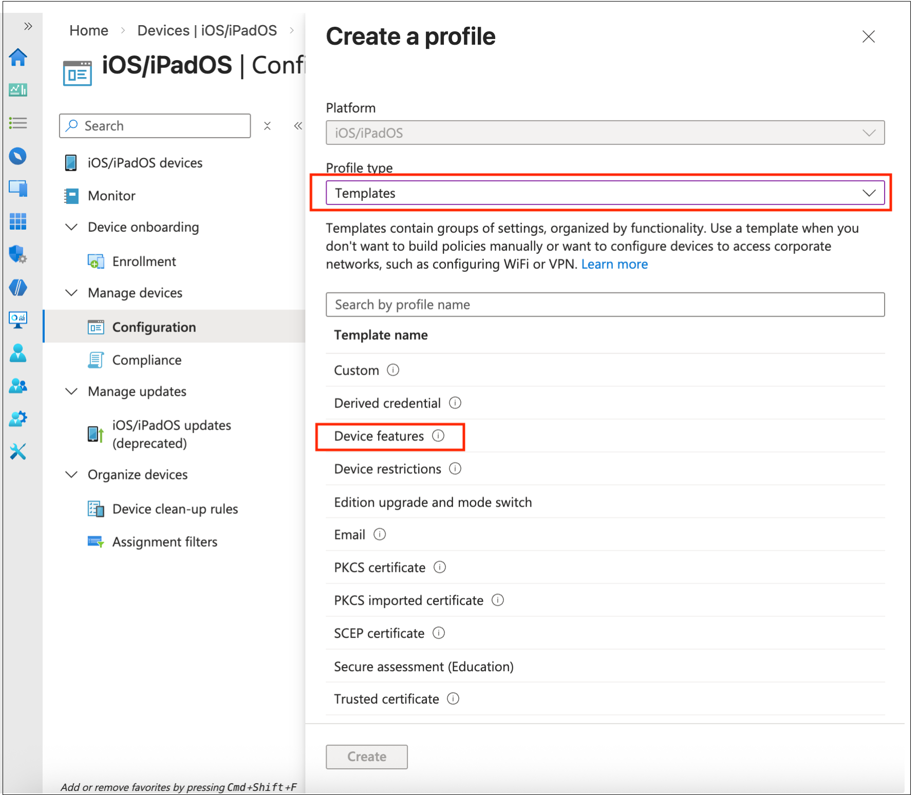 Intune policy profile