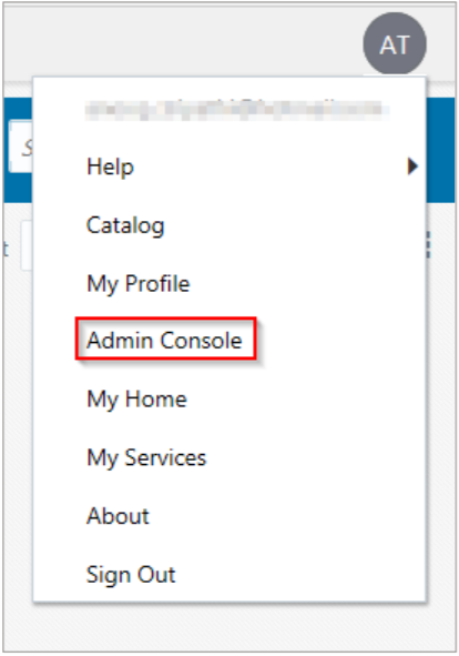 Admin console on home page