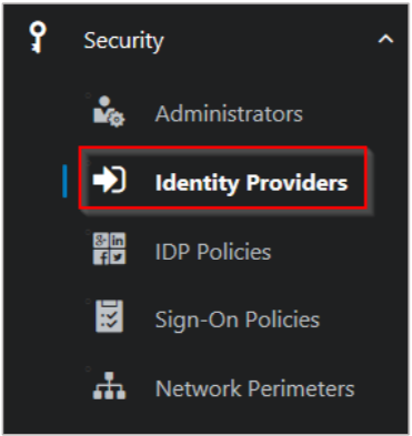 Click to add identity providers