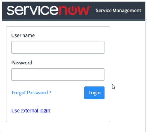 登录 ServiceNow 帐户