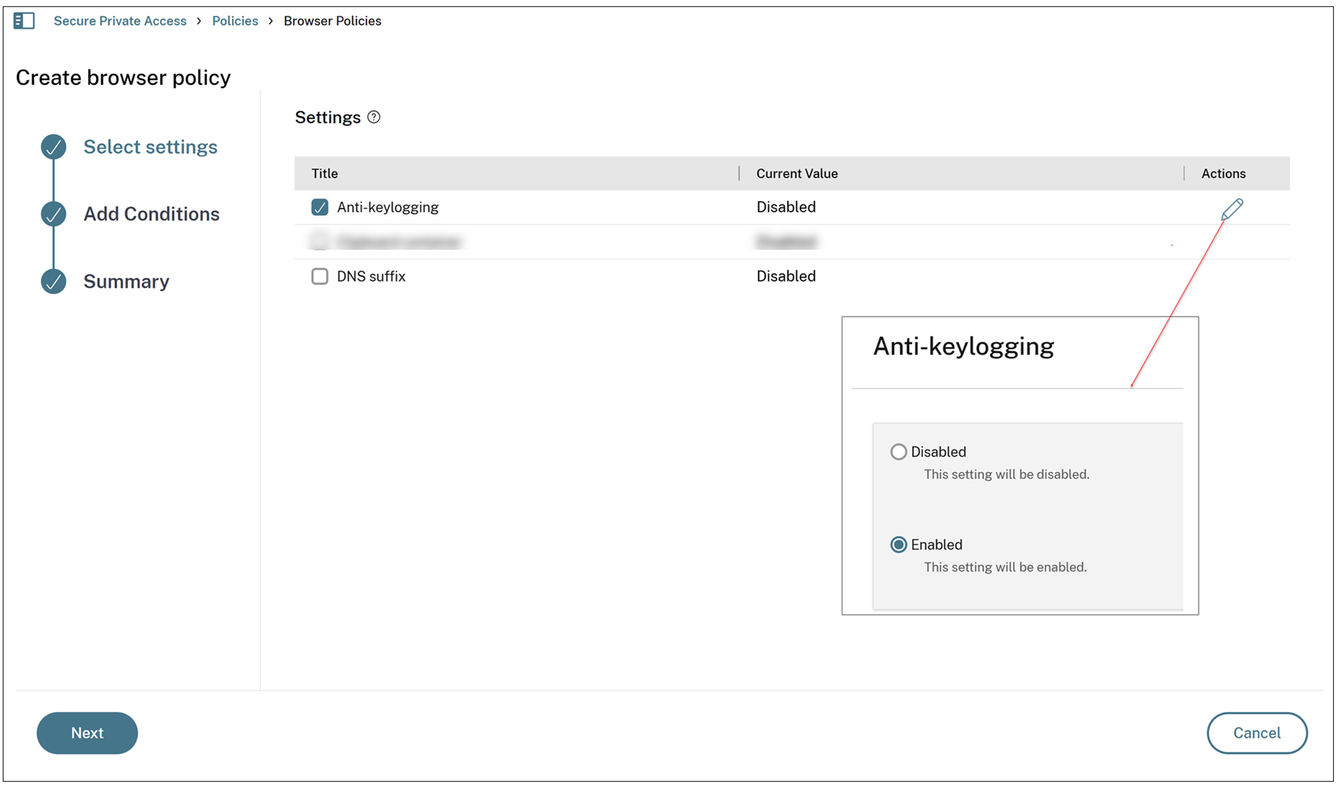 Anti-keylogging policy