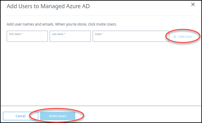 管理対象Azure ADにユーザー情報を追加