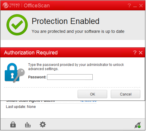 Enter password to unlock advanced settings