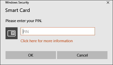 Digitação do PIN do SmartCard