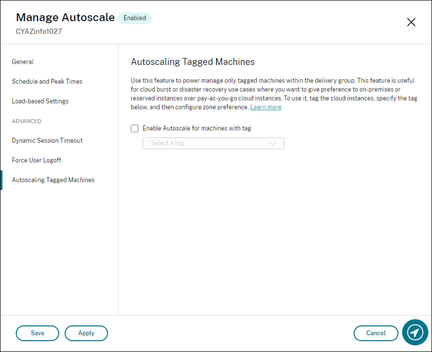 Autoscale getaggte Maschinen