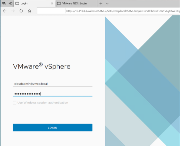 Anmeldung bei Azure ASV vSphere