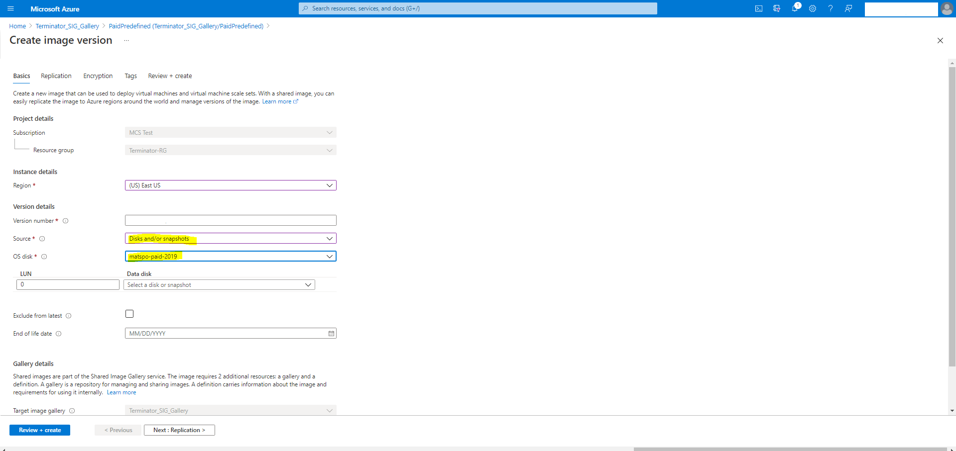 Azure Marketplace: VDA-Auswahloptionen