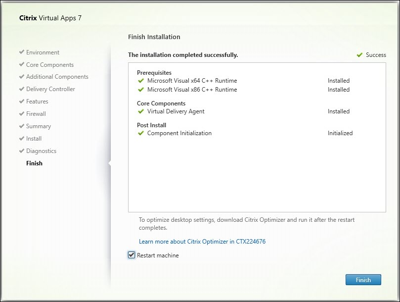 Abschlussseite des VDA-Installationsprogramms