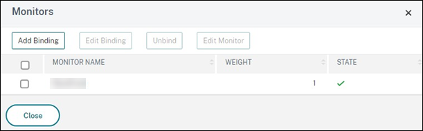Screenshot der Seite "Monitor" mit einem aufgelisteten Monitor