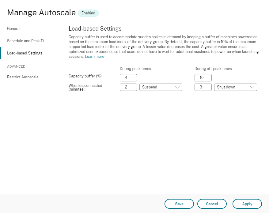 Autoscale single-session OS random - load-based