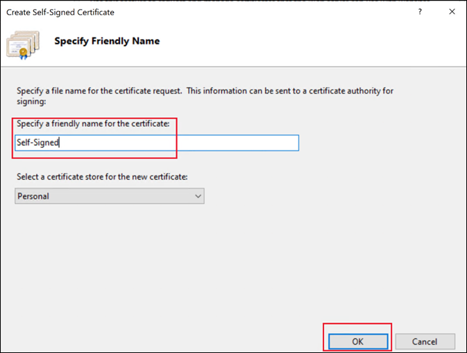 Create self-signed certificate