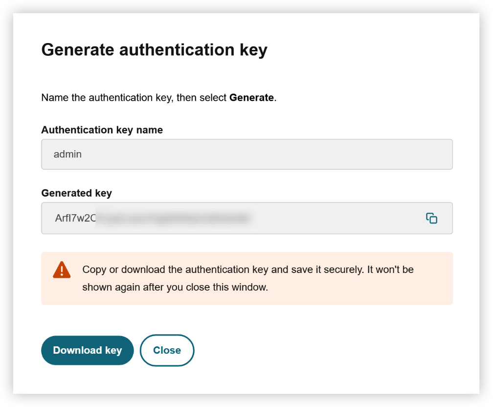 Generate Authentication Keys