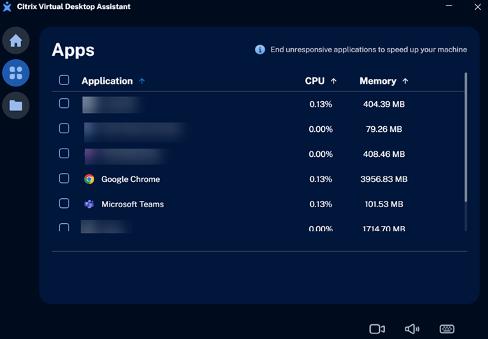 Citrix Assistant app Apps page