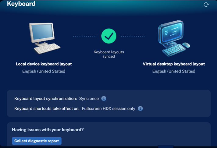 Citrix Assistant app keyboard page