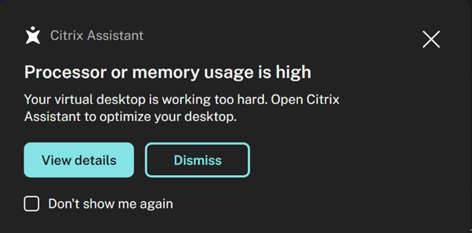 Citrix Assistant app Proactive Notifications