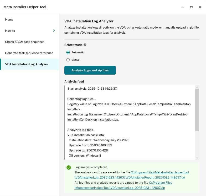 Meta installer log analyzer 1