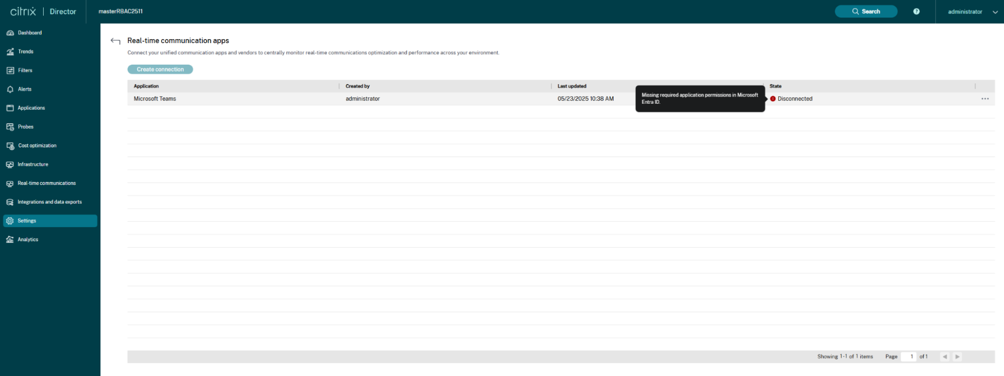 Missing permissions
