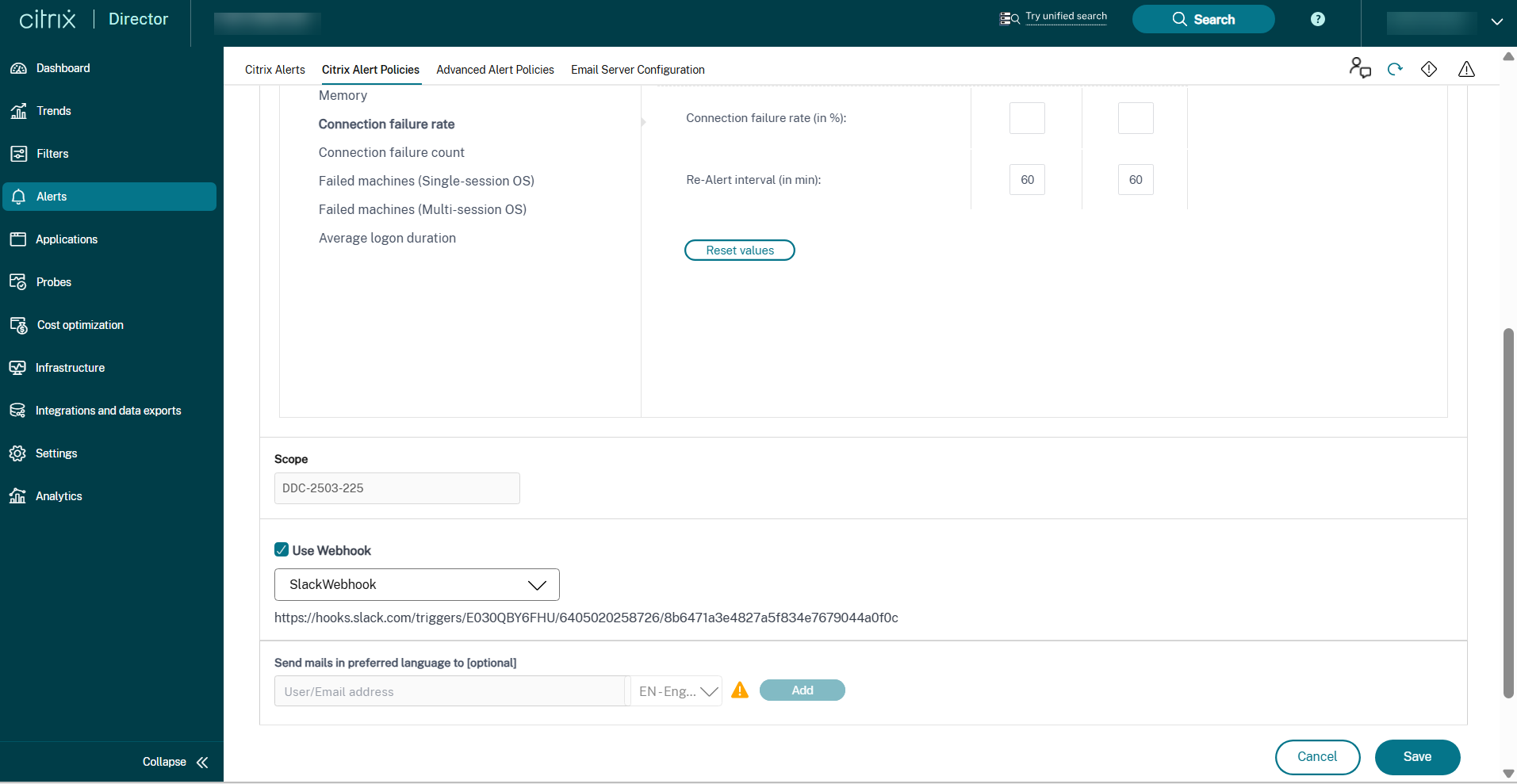 Webhook profile