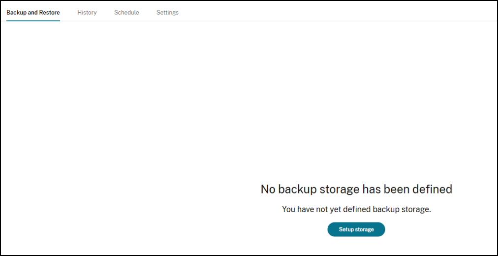 Setup storage location for backups