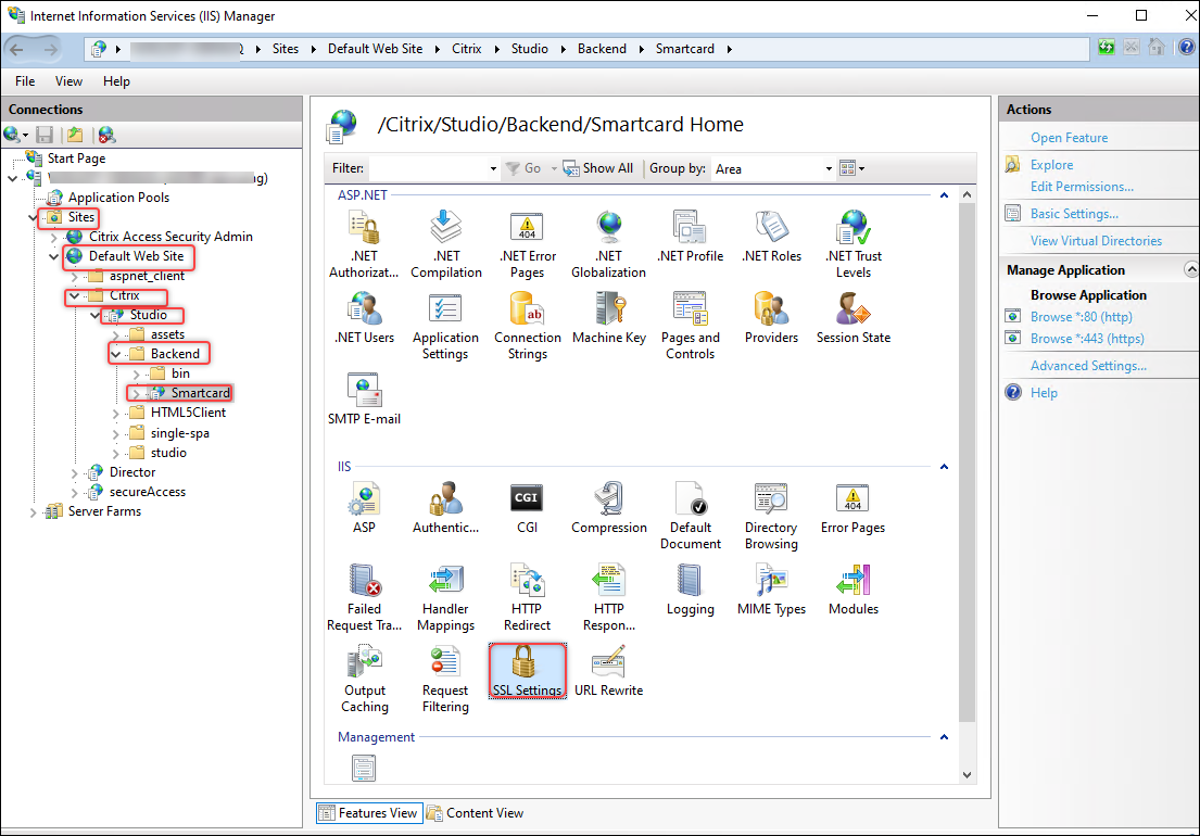 SSL pour le module IIS principal de la carte à puce