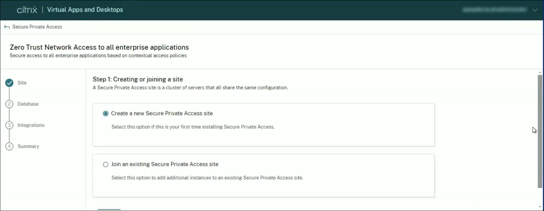 Secure Private Access s'ouvre dans la console Web Studio