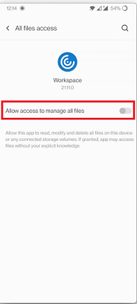 Allow access to manage all files