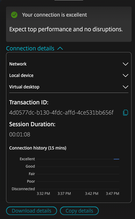 Connection Strength Indicator on Citrix Viewer Toolbar