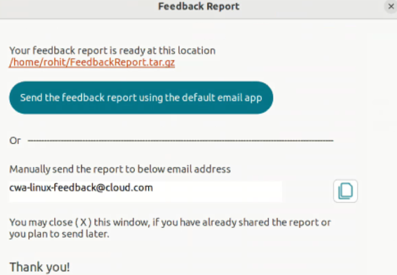 send-feedback-report