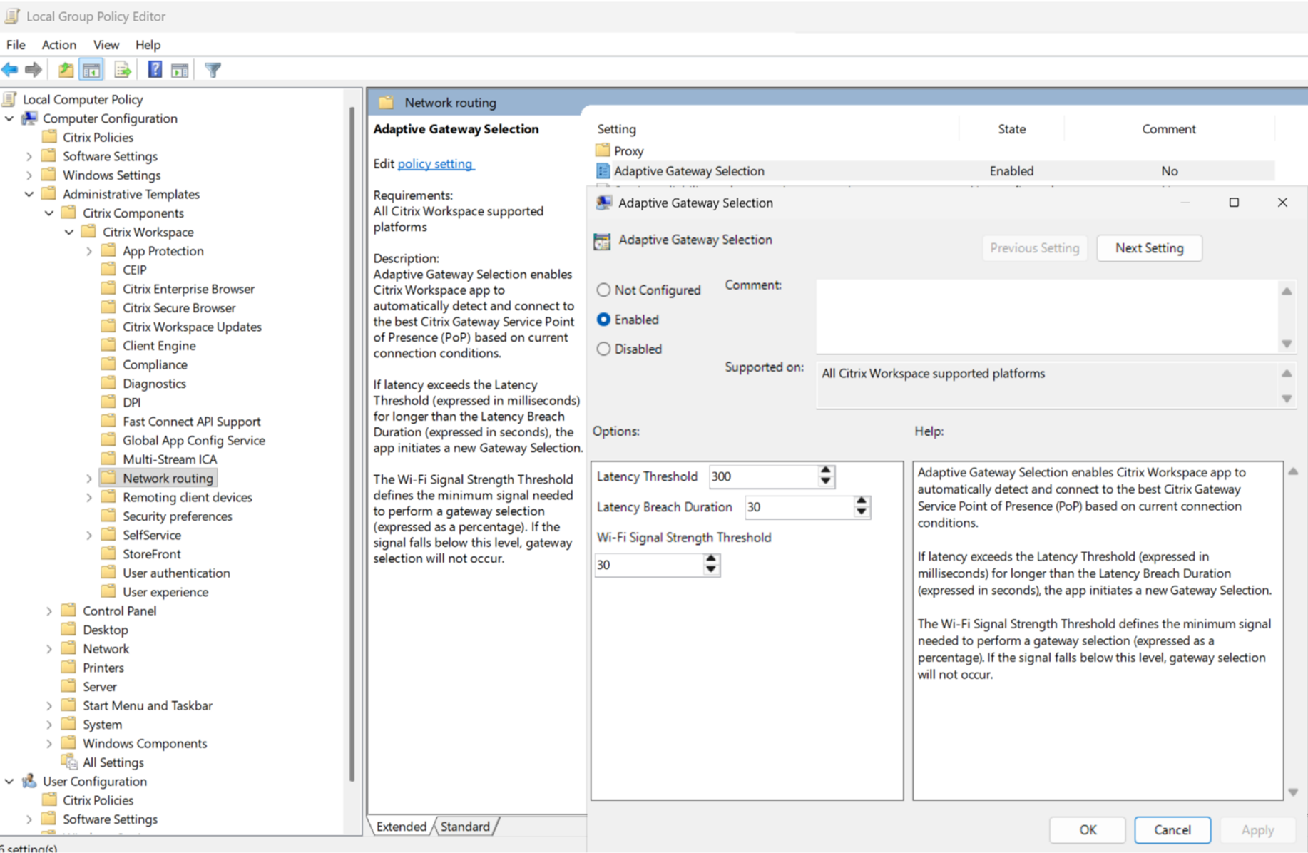 Adaptive Gateway Routing
