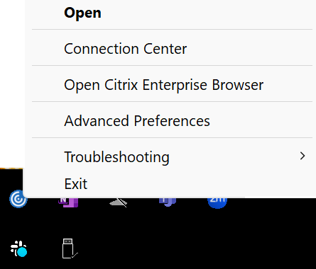 Exit from system tray