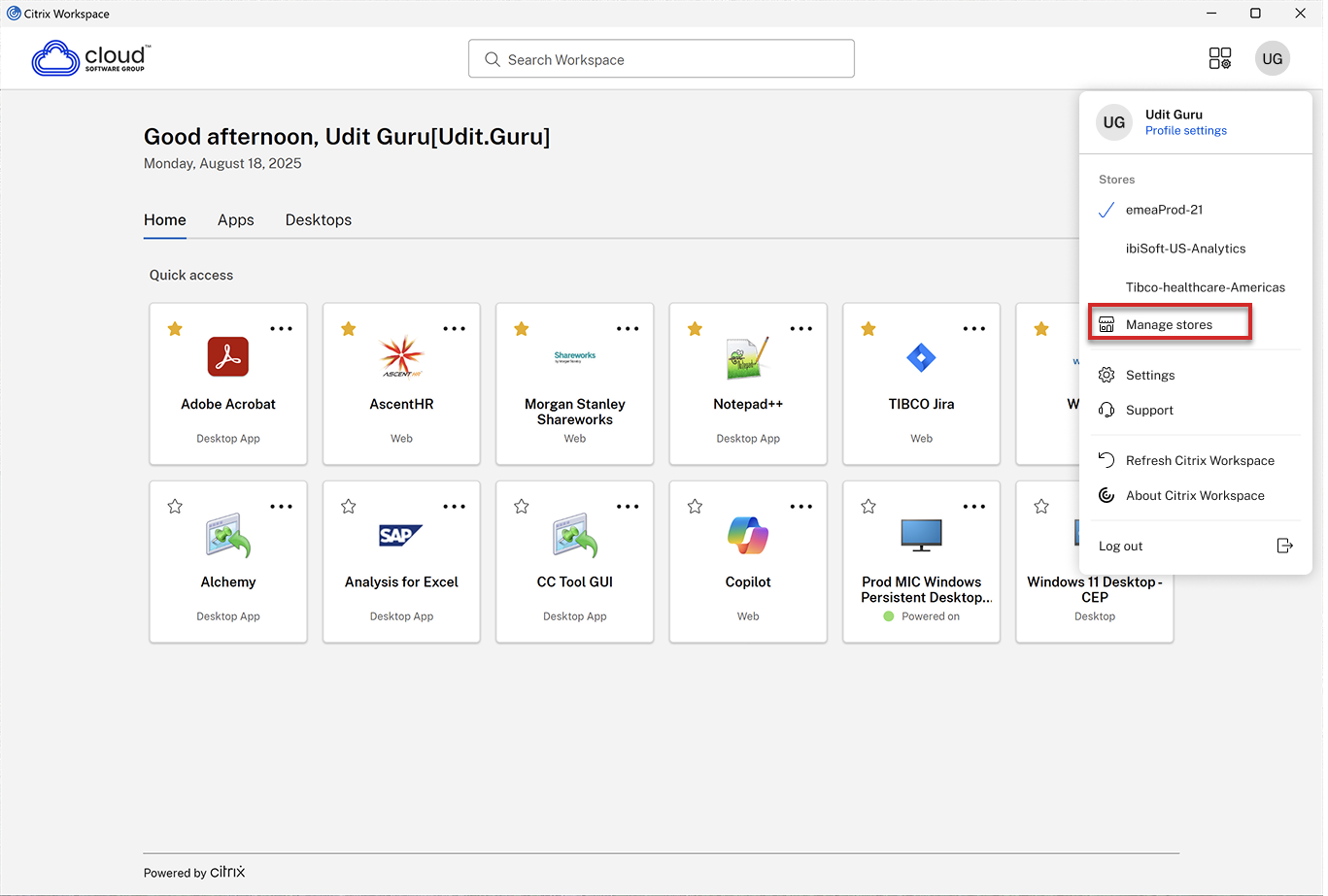 Redesigned Manage Stores Settings