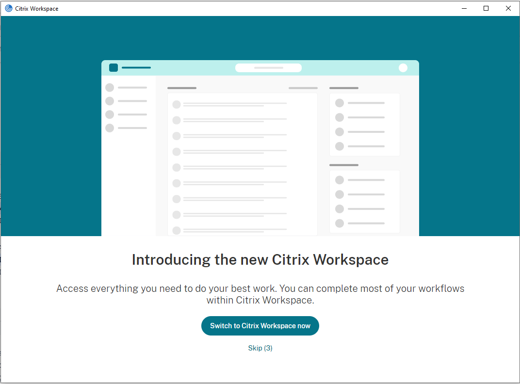 Switch to Citrix Workspace