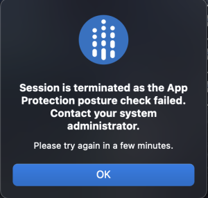 Error de verificación de la postura en Mac