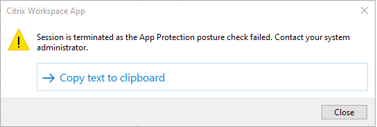 Posture check error in Windows