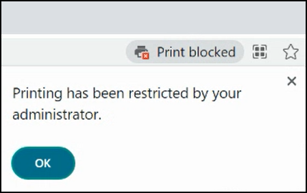 Printing restricted