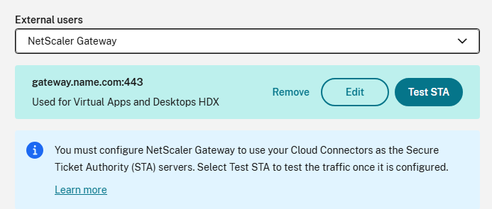 Screenshot of Configure connectivity window with traditional gateway options