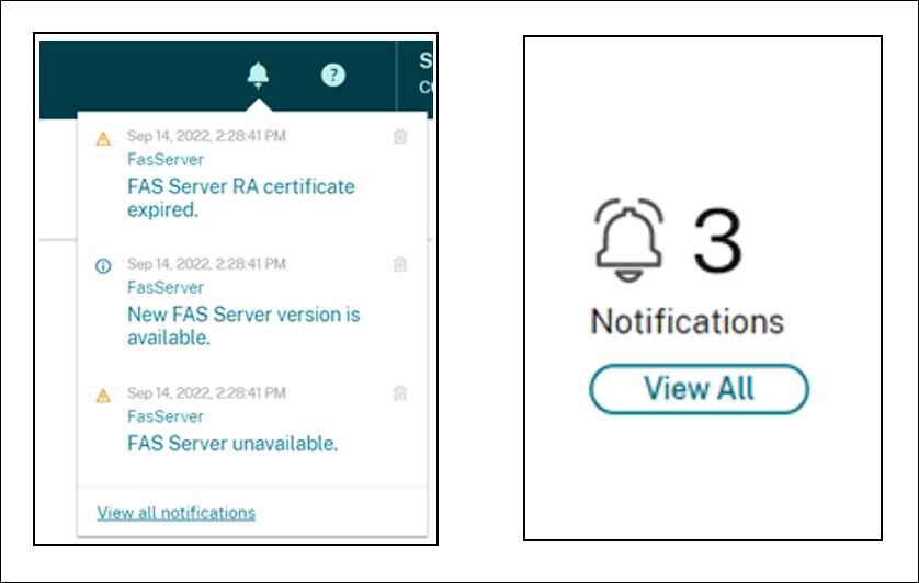 FAS Cloud notifications