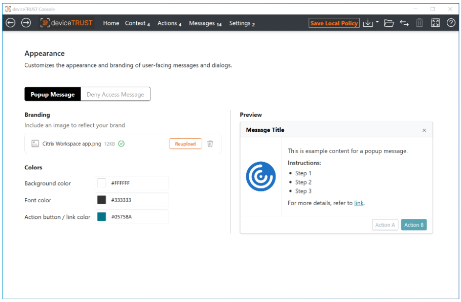 deviceTrust console