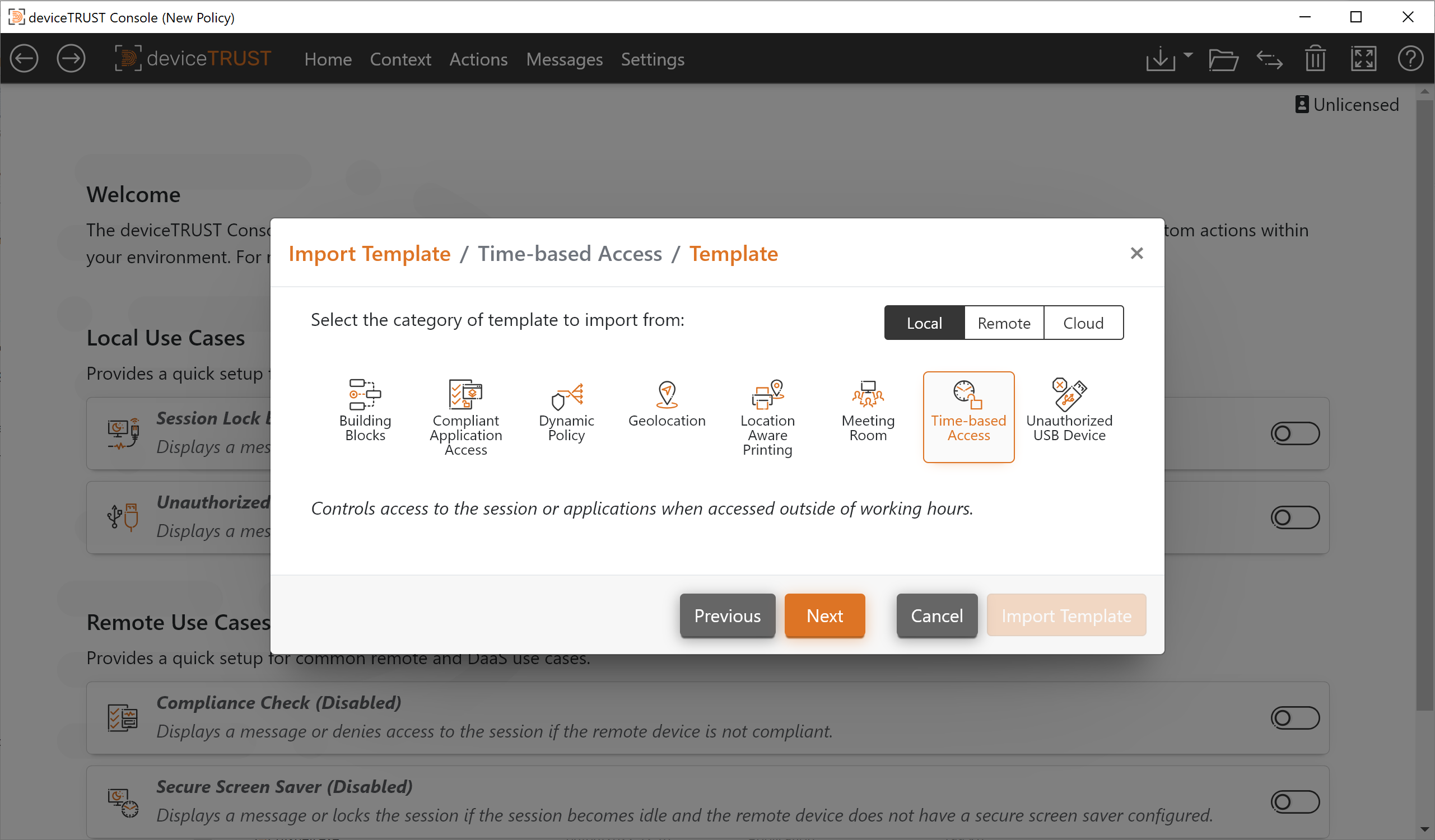Time-based Access Templates