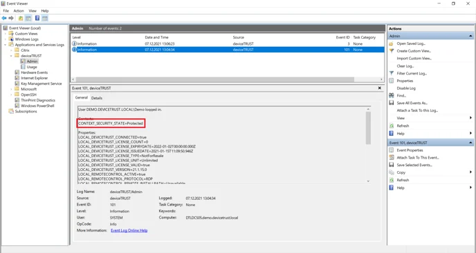 Virtual session properties and contexts