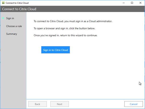 Connect to Cloud dialog.