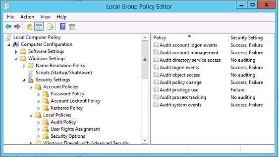 Enable account audit events