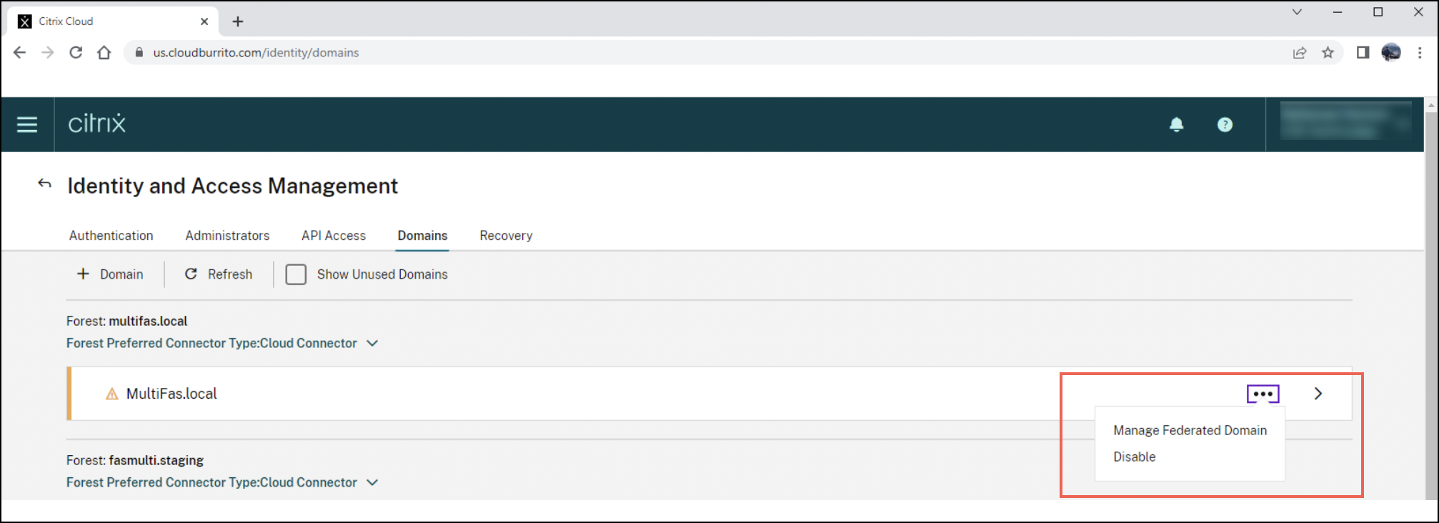 Federate the domain to the tenant