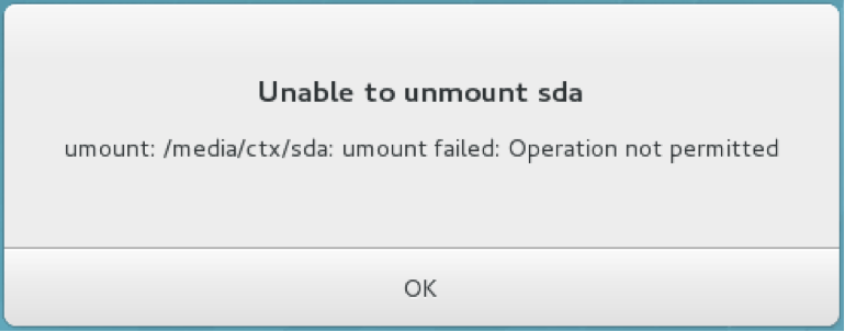 Image of unable to unmount a device