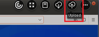 Image of upload icon on the toolbar