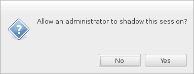 Image of whether to allow an administrator to shadow this session