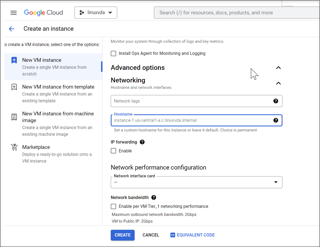 Set the hostname field