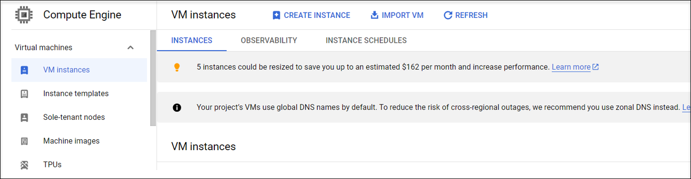 CREATE INSTANCE tab