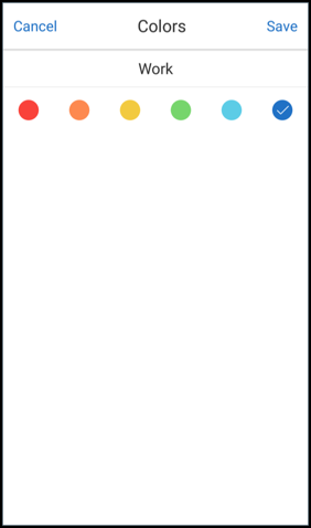 Image des options de couleur du calendrier